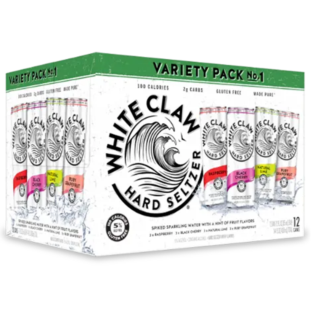 White Claw Variety Pack No.1 Hard Seltzer (12pk)